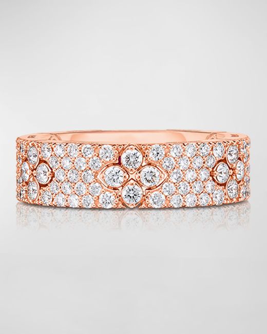 Roberto Coin Pink Love In Verona 18k Rose Gold Diamond Ring, Size 6.5