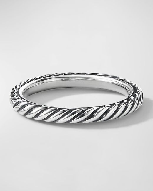 David Yurman Metallic Cable Collectibles Band Ring In Silver, 3mm