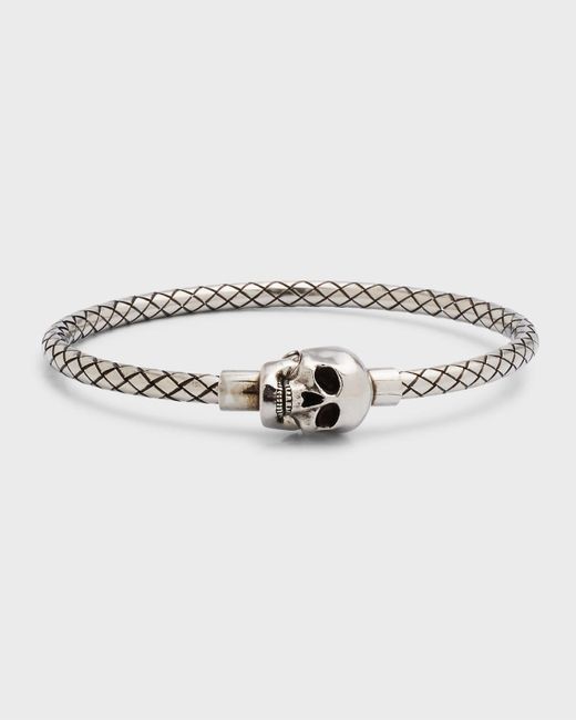 Alexander McQueen Multicolor Metal Cord Skull Bracelet for men