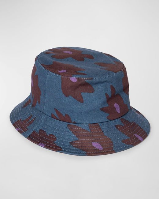 Paul Smith Blue Big Flower Bucket Hat for men