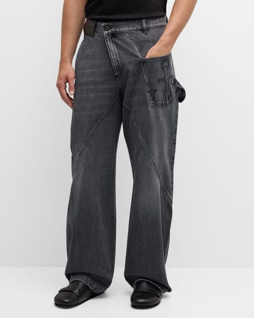 J.W. Anderson Black Twisted Workwear Jeans for men