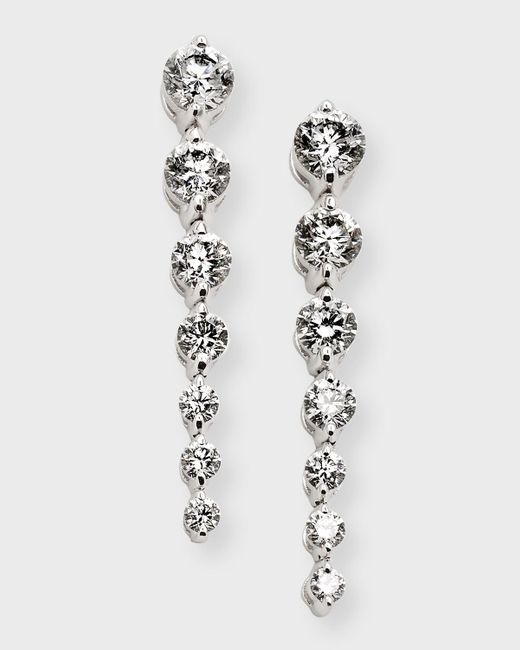 Neiman Marcus 18k White Gold Graduated Diamond Drop Earrings, 2tcw