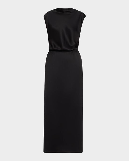 Giorgio Armani Women's Black Cap-Sleeve Double Silk Satin Gown Giorgio Armani Women's Black Cap-Sleeve Double Silk Satin Gown