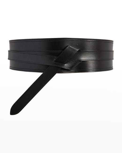 Isabel Marant Moshy Knot Leather Pull-through Belt in Black | Lyst