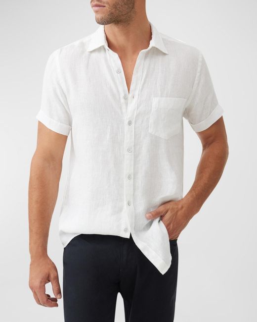 Rodd & Gunn White Palm Beach Linen Short-Sleeve Shirt for men