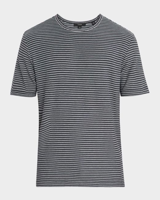 Vince Blue Textured Stripe T-Shirt for men
