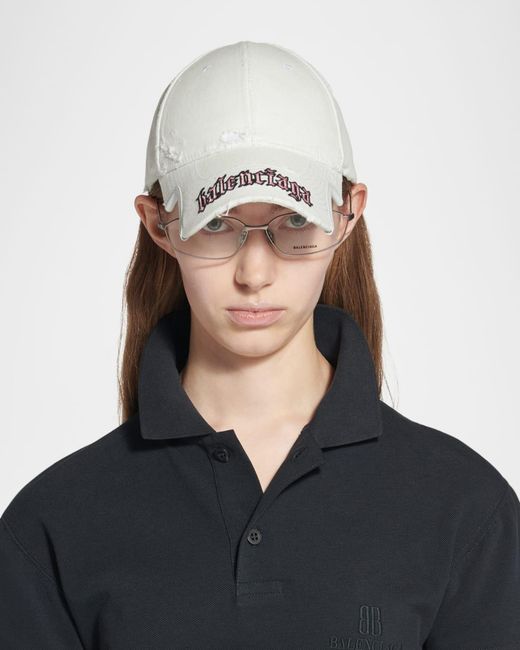 Balenciaga Gray Blackletter Script Logo Baseball Cap