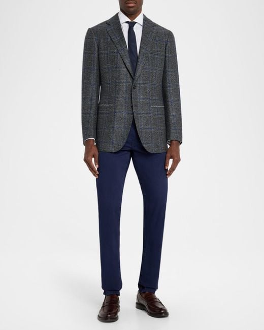 Cesare Attolini Blue Apos;S Windowpane Wool Two-Button Jacket for men