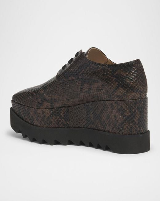Stella McCartney Black Elyse Snake Platform Loafers