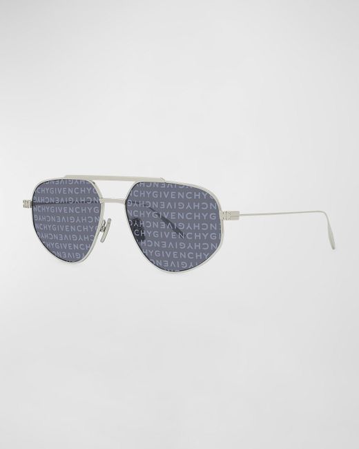 Givenchy Blue Gv Speed Metal Aviator Sunglasses for men