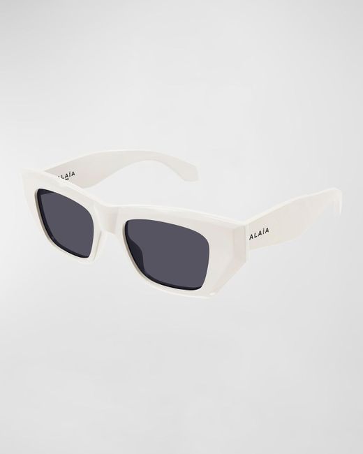 Alaïa Blue Logo Acetate Cat-eye Sunglasses