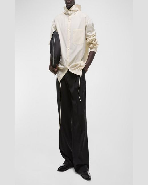 Helmut Lang White Cotton Hoodie Shirt for men
