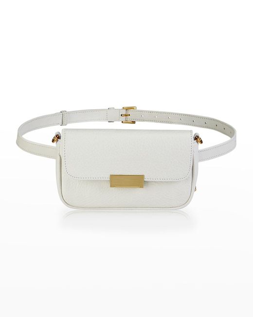 Gigi New York White Carrie Leather Crossbody Belt Bag