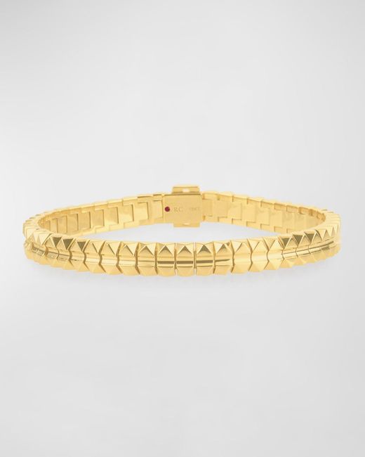 Roberto Coin Metallic Rock And Diamonds 18k Yellow Gold Bracelet, 6.6"
