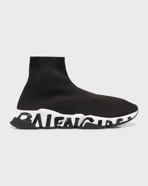 Balenciaga Black Speed Graffiti Sneakers for men