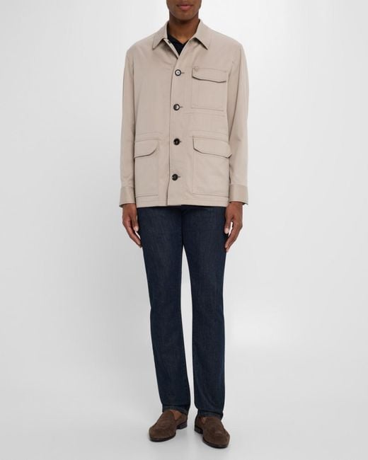 Brioni Natural Apos;S Cotton And Wool Work Jacket for men