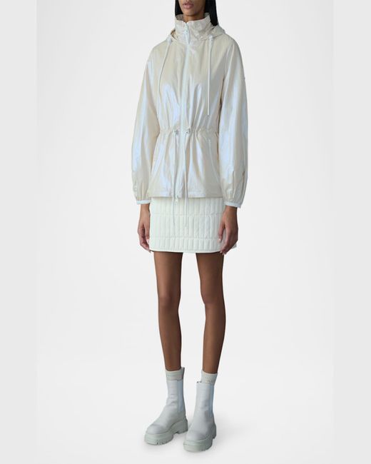 Mackage Natural Isha Windproof Cinched Metallic Rain Jacket