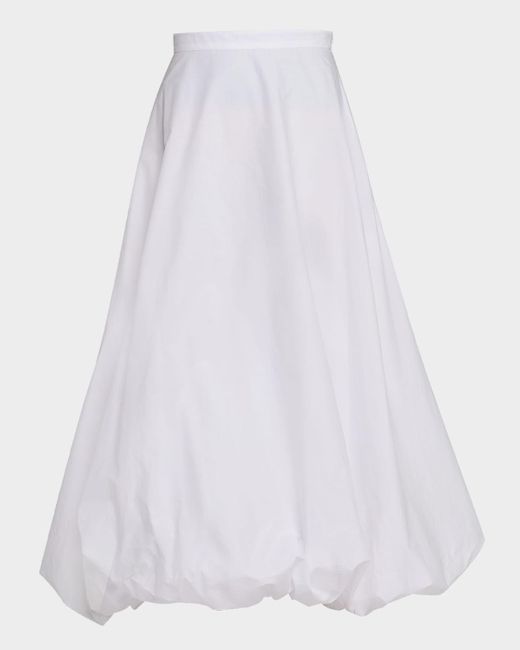 By Malene Birger White Aubrey Bubble Organic Cotton Midi Skirt