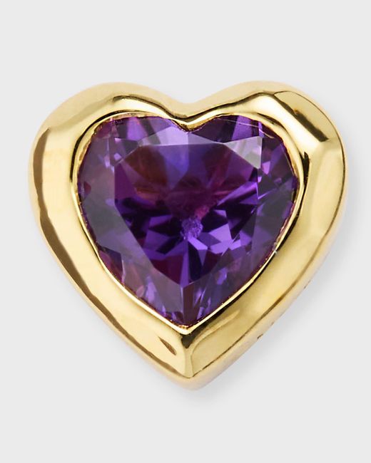 Ippolita Pink 18k Rock Candy Caramella Heart Stud Earring In Dark Amethyst, Single