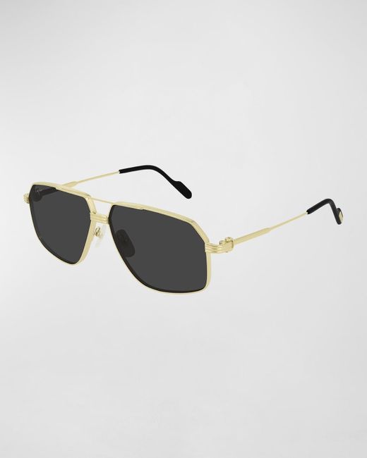 Cartier Metallic Aviator Metal Sunglasses for men
