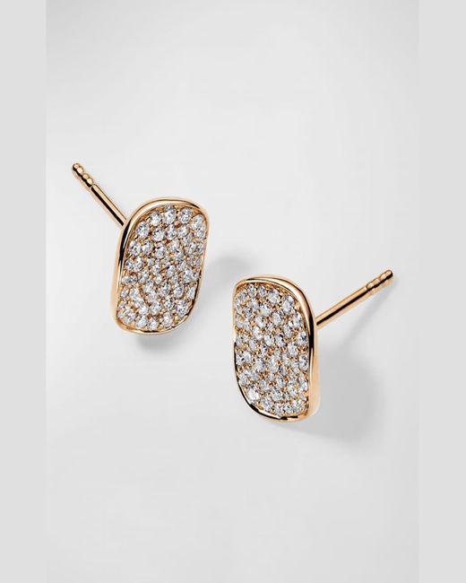 Ippolita Metallic 18k Rose Gold Stardust Small Flower Stud Earrings With Diamonds