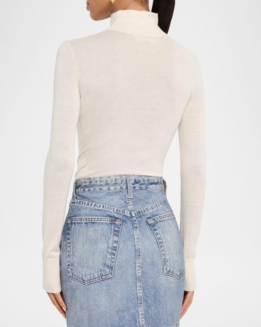 FRAME White Slim Wool Turtleneck