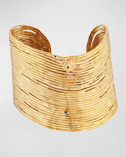 Gas Bijoux Metallic Wave 24k Gold-plated Cuff Bracelet