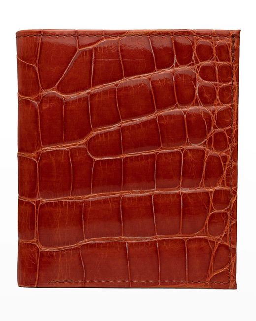 Abas Red Personalized Alligator Mini Wallet for men