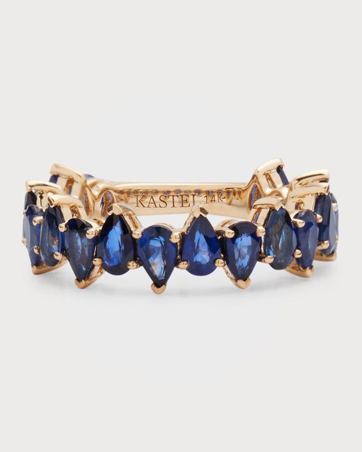 Kastel Jewelry 14k Yellow Gold Kora Blue Sapphire Ring, Size 7