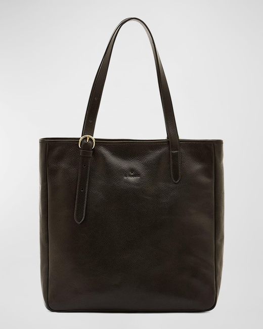 Il Bisonte Black Novecento North-South Leather Tote Bag