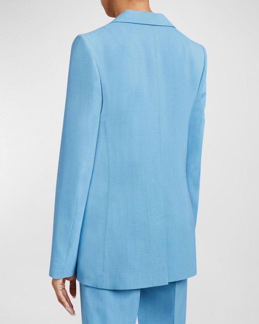 Santorelli Blue Rowan Double-Breasted Twill Jacket