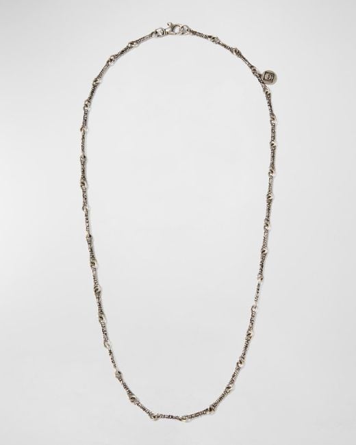 John Varvatos Blue Artisan Woven Texture Chain Necklace, 24"L for men