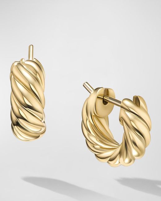 David Yurman Metallic Sculpted Cable Earrings In 18k Gold, 5.4mm, 0.5"l