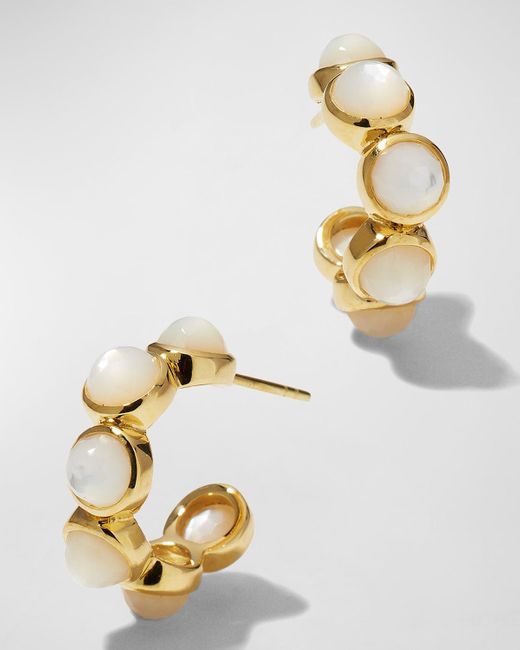 Ippolita Metallic All-stone Tiny Hoop Earrings In 18k Gold