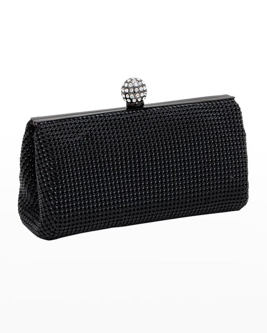 Whiting & Davis Black Crystal Ball Embellished Clutch Bag