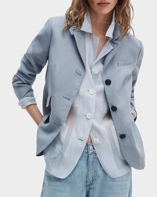 Rag & Bone Blue Slade Solid Blazer