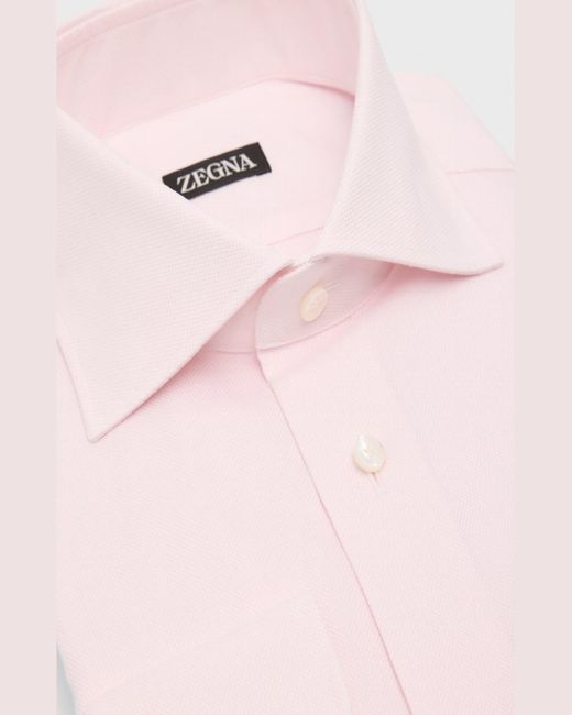 Zegna Pink Oxford Cotton Dress Shirt for men
