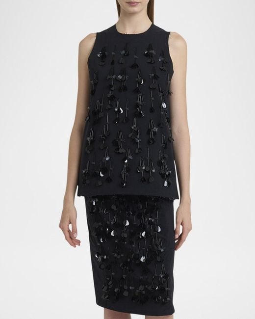 Plan C Black Sequined Tank Top