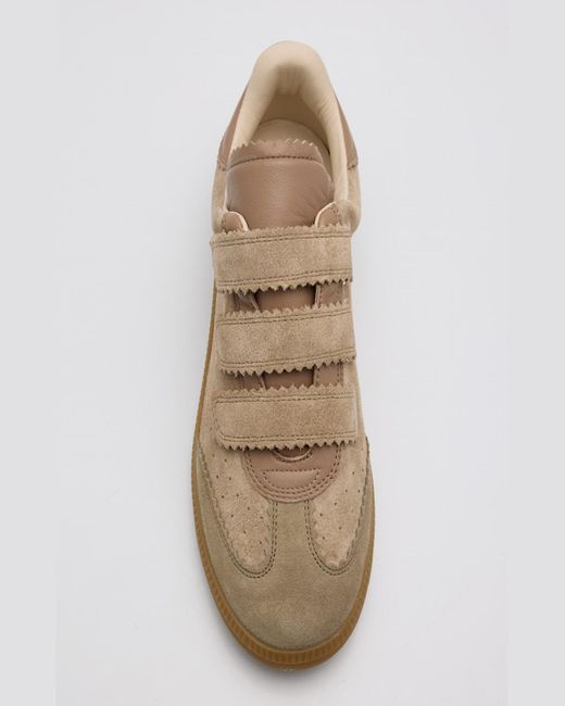 Isabel Marant Natural Beth Mixed Leather Triple-Grip Sneakers