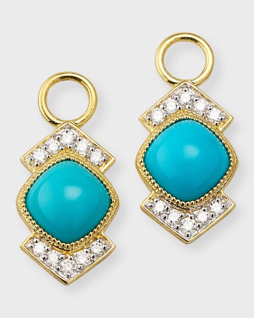 Jude Frances Blue Lisse Colette Turquoise Cushion Earring Charms