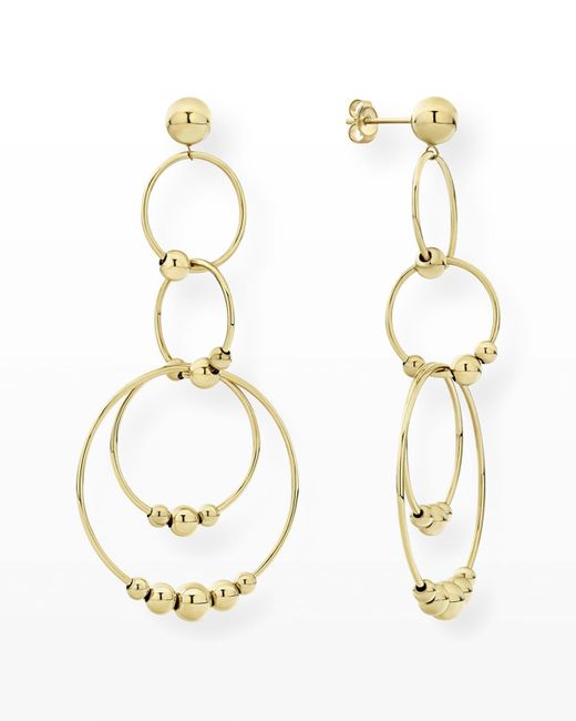 Lagos Metallic Caviar 18k Gold 4-circle Drop Earrings