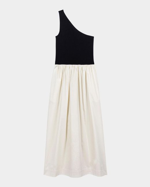 Rails White Anita Asymmetric Midi Dress