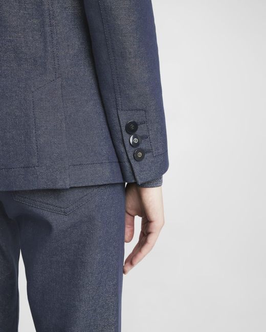Giorgio Armani Blue Single-Button Blazer Jacket