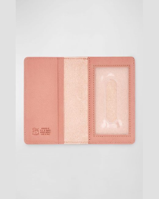 Il Bisonte Pink Classic Bifold Leather Card Case
