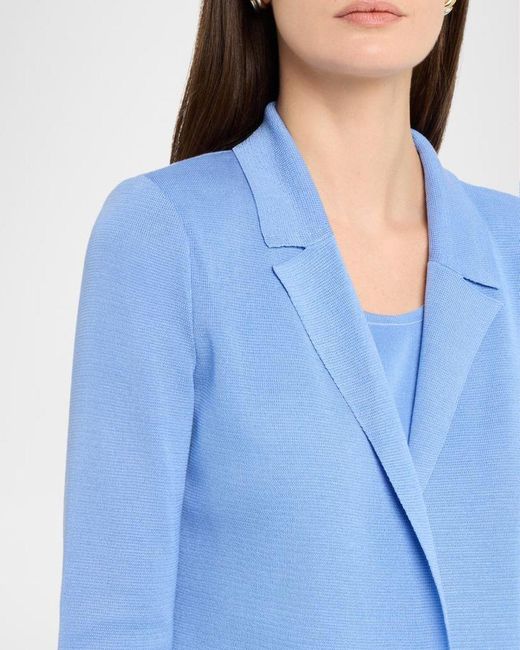 Misook Blue Belted Wrap-Front Knit Jacket