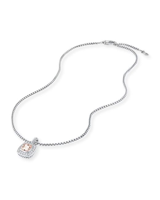 David Yurman Petite Albion Pendant Necklace With Pink Morganite And Diamonds On Chain In Metallic Lyst - David Yurman Petite Pavé Pendant Necklace With Diamonds David Yurman Petite Albion Pendant Necklace With Pink Morganite And Diamonds On Chain In Metallic Lyst - David Yurman Petite Pavé Pendant Necklace With Diamonds