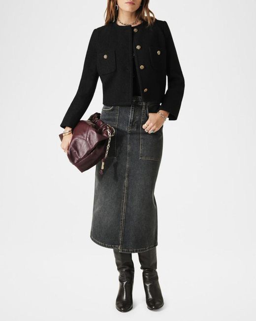 Ba&sh Black Meredith Bouclé Jacket