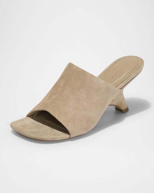 Jonathan Simkhai White Shadow Suede Mule Sandals