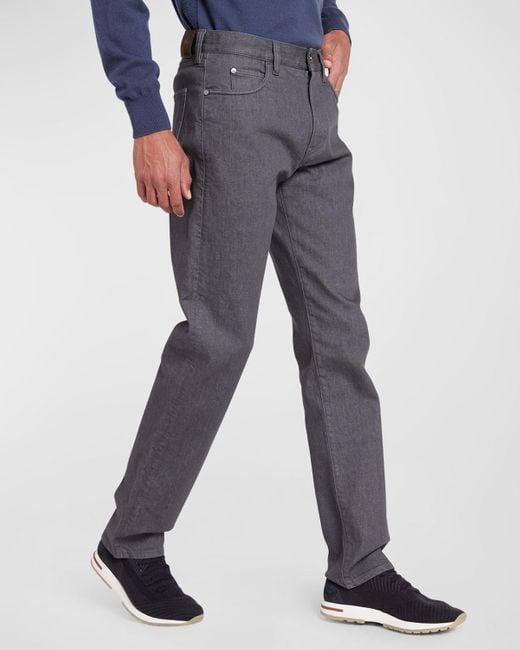 Loro Piana Gray 5-Pocket Denim Jeans for men