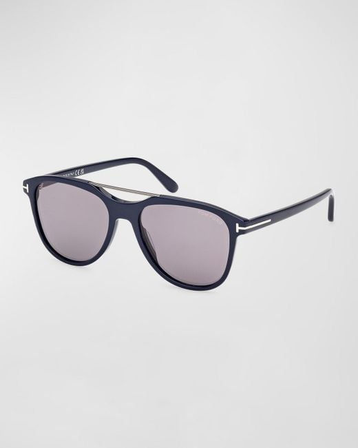 Tom Ford Blue Damian-02 Acetate Oval Sunglasses for men